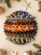 Aqua/teal, Orange and White Ornament